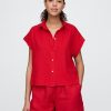 Camicia corta in misto lino