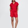 Camicia corta in misto lino