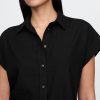 Camicia corta in misto lino
