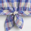 Camicia corta in misto lino con nodo sul davanti Camicia corta in misto lino con nodo sul davanti