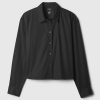 Camicia corta in popeline di cotone biologico Camicia corta in popeline di cotone biologico