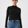Camicia corta moderna a coste con collo alto