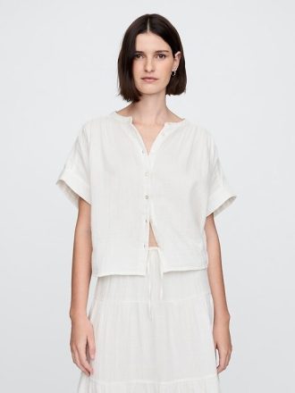 Camicia Dolman in garza di cotone