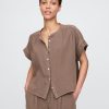 Camicia Dolman in garza di cotone