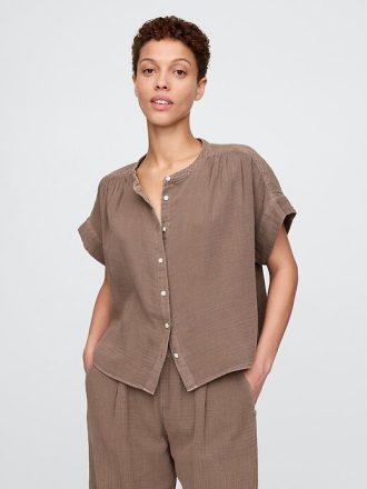Camicia Dolman in garza di cotone