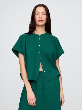 Camicia Dolman in garza di cotone