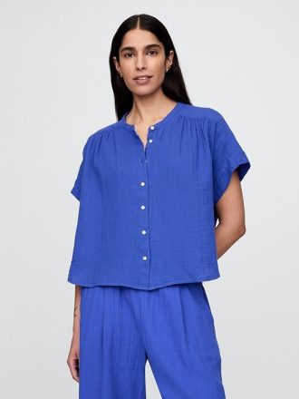 Camicia Dolman in garza di cotone