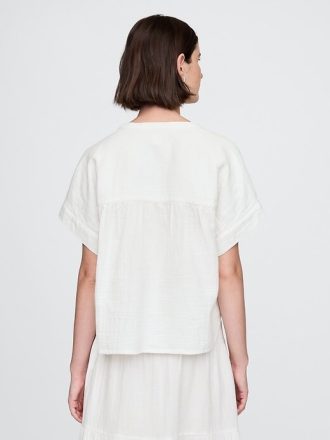 Camicia Dolman in garza di cotone