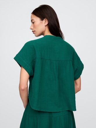 Camicia Dolman in garza di cotone