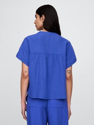 Camicia Dolman in garza di cotone