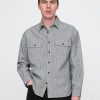 Camicia grande a righe in denim