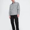 Camicia grande a righe in denim