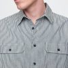 Camicia grande a righe in denim