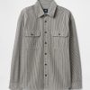 Camicia grande a righe in denim