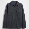 Camicia grande a righe in denim