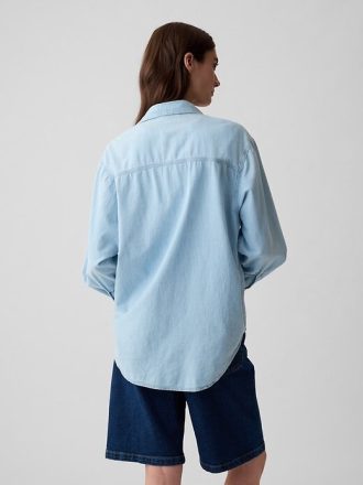 Camicia grande in denim chambray