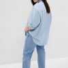Camicia grande in denim chambray