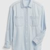 Camicia grande in denim chambray