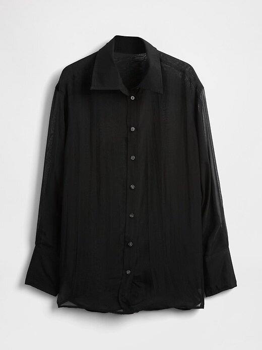Camicia grande in organza trasparente Camicia grande in organza trasparente