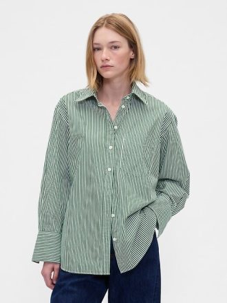 Camicia grande in popeline di cotone biologico
