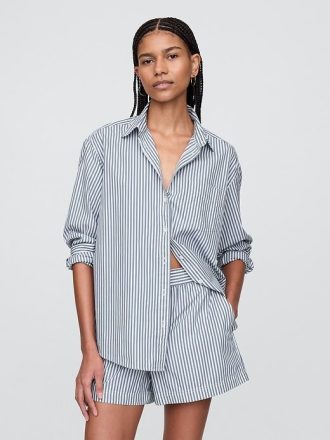 Camicia grande in popeline di cotone biologico
