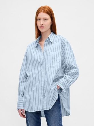 Camicia grande in popeline di cotone biologico