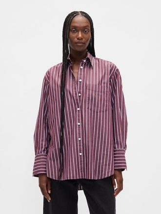 Camicia grande in popeline di cotone biologico