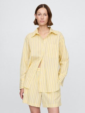 Camicia grande in popeline di cotone biologico
