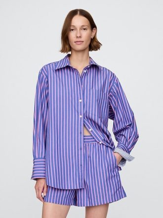 Camicia grande in popeline di cotone biologico
