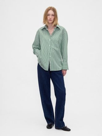 Camicia grande in popeline di cotone biologico