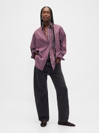 Camicia grande in popeline di cotone biologico