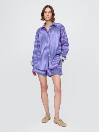 Camicia grande in popeline di cotone biologico
