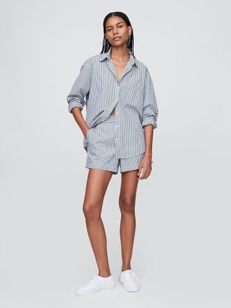 Camicia grande in popeline di cotone biologico