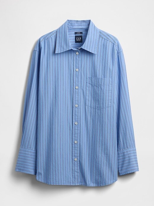 Camicia grande in popeline di cotone biologico Camicia grande in popeline di cotone biologico