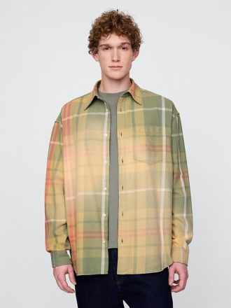 Camicia grande in twill lavato dal sole