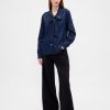 Camicia in denim con collo annodato Camicia in denim con collo annodato