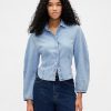 Camicia in denim con maniche a palloncino Camicia in denim con maniche a palloncino