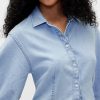 Camicia in denim con maniche a palloncino Camicia in denim con maniche a palloncino