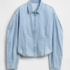 Camicia in denim con maniche a palloncino Camicia in denim con maniche a palloncino