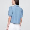 Camicia in denim con maniche a sbuffo e colletto Camicia in denim con maniche a sbuffo e colletto