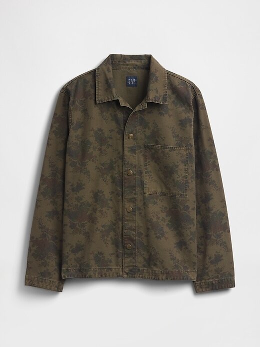 Camicia in denim con stampa floreale Camicia in denim con stampa floreale