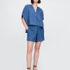 Camicia in denim di garza di cotone Camicia in denim di garza di cotone