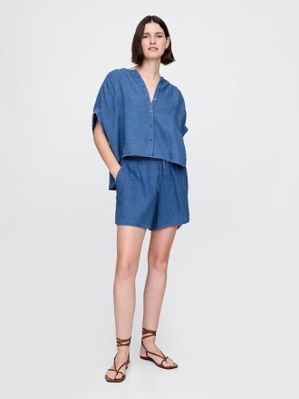 Camicia in denim di garza di cotone