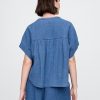 Camicia in denim di garza di cotone Camicia in denim di garza di cotone
