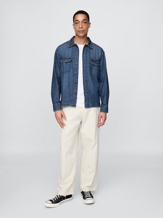 Camicia in denim ricamata
