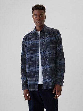 Camicia in flanella di cotone biologico