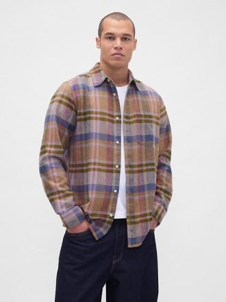 Camicia in flanella rilassata in cotone biologico