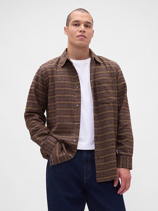 Camicia in flanella rilassata in cotone biologico Camicia in flanella rilassata in cotone biologico