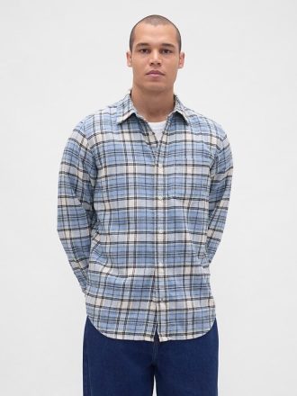 Camicia in flanella rilassata in cotone biologico