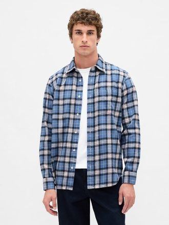 Camicia in flanella rilassata in cotone biologico